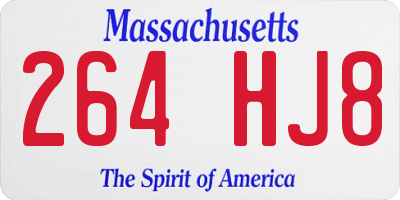 MA license plate 264HJ8