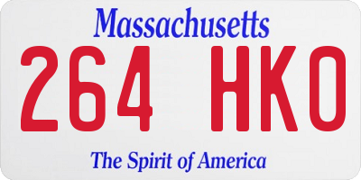 MA license plate 264HK0