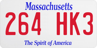 MA license plate 264HK3