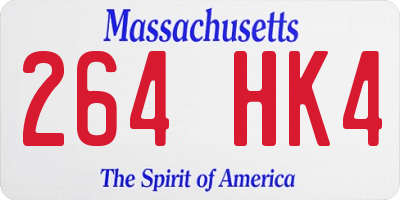 MA license plate 264HK4