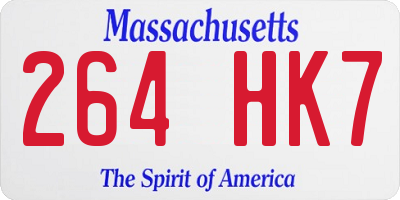 MA license plate 264HK7
