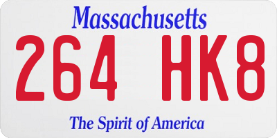 MA license plate 264HK8
