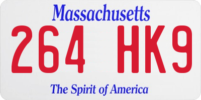 MA license plate 264HK9