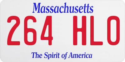 MA license plate 264HL0
