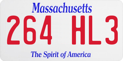MA license plate 264HL3