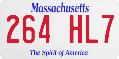 MA license plate 264HL7