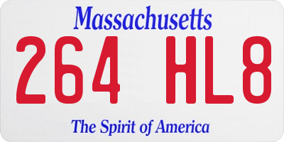 MA license plate 264HL8
