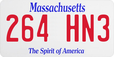 MA license plate 264HN3