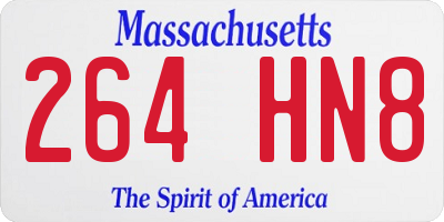 MA license plate 264HN8