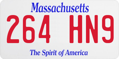 MA license plate 264HN9