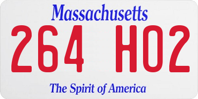 MA license plate 264HO2