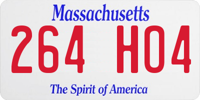 MA license plate 264HO4