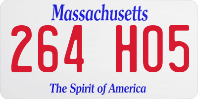 MA license plate 264HO5