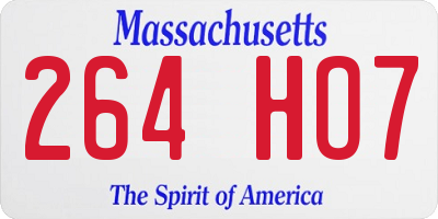 MA license plate 264HO7