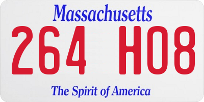 MA license plate 264HO8