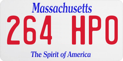 MA license plate 264HP0