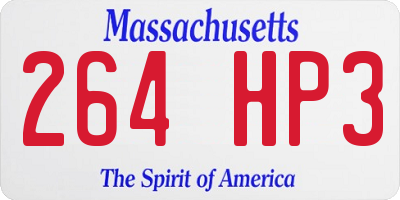 MA license plate 264HP3