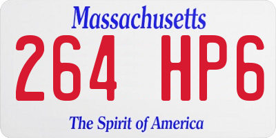 MA license plate 264HP6