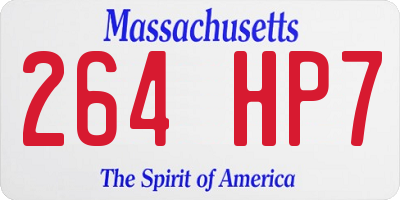 MA license plate 264HP7