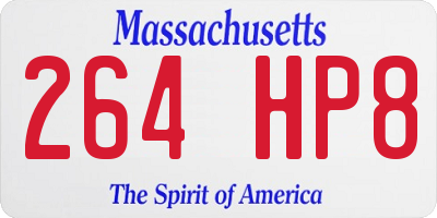 MA license plate 264HP8