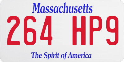 MA license plate 264HP9