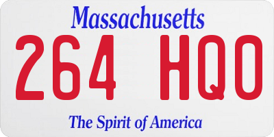 MA license plate 264HQ0