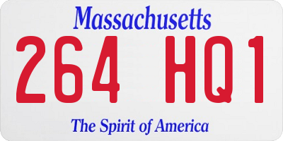 MA license plate 264HQ1