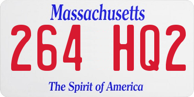 MA license plate 264HQ2