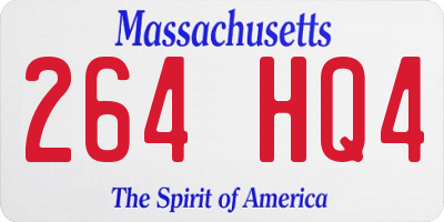 MA license plate 264HQ4