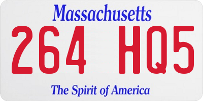MA license plate 264HQ5