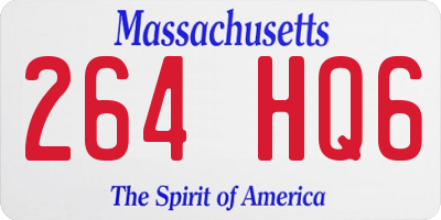 MA license plate 264HQ6