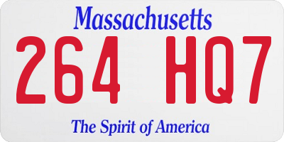 MA license plate 264HQ7