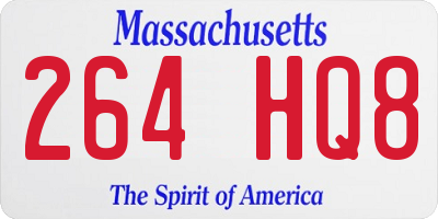 MA license plate 264HQ8