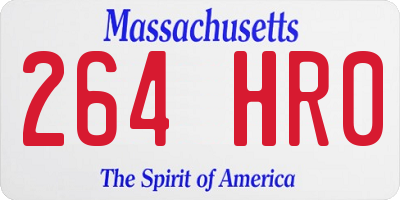 MA license plate 264HR0