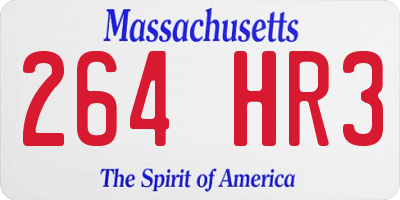 MA license plate 264HR3
