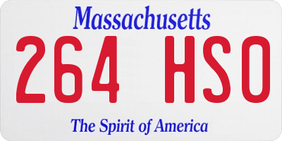 MA license plate 264HS0