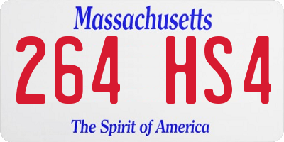 MA license plate 264HS4