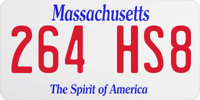 MA license plate 264HS8