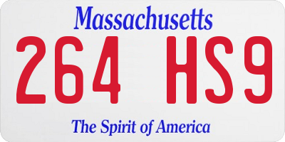 MA license plate 264HS9