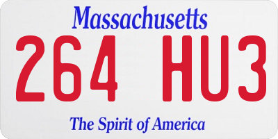 MA license plate 264HU3