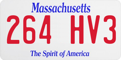 MA license plate 264HV3