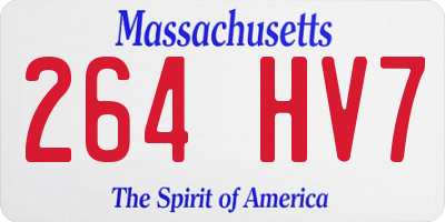 MA license plate 264HV7