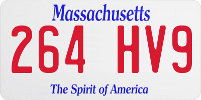 MA license plate 264HV9