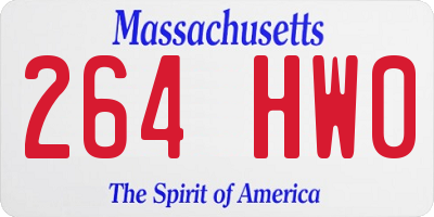 MA license plate 264HW0
