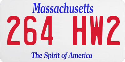 MA license plate 264HW2