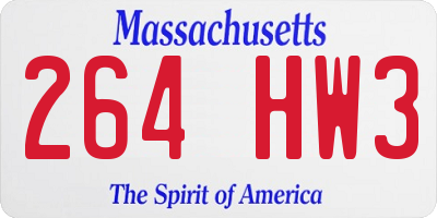 MA license plate 264HW3