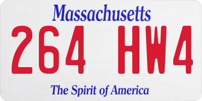 MA license plate 264HW4