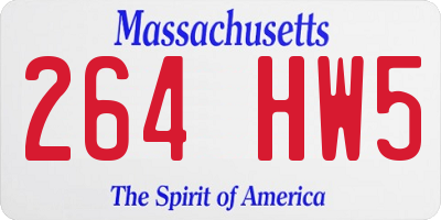 MA license plate 264HW5