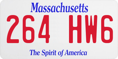 MA license plate 264HW6