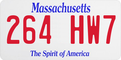 MA license plate 264HW7